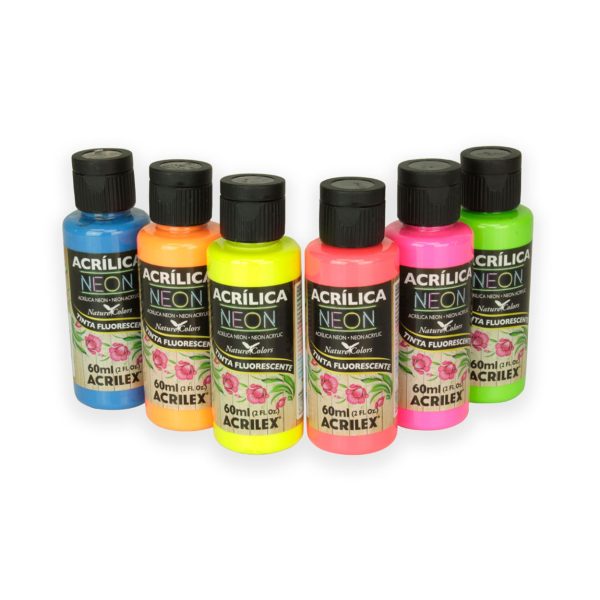3 60ml Acrilex Fluorescent Neon Acrylic Slime Acrylic Paint - AliExpress