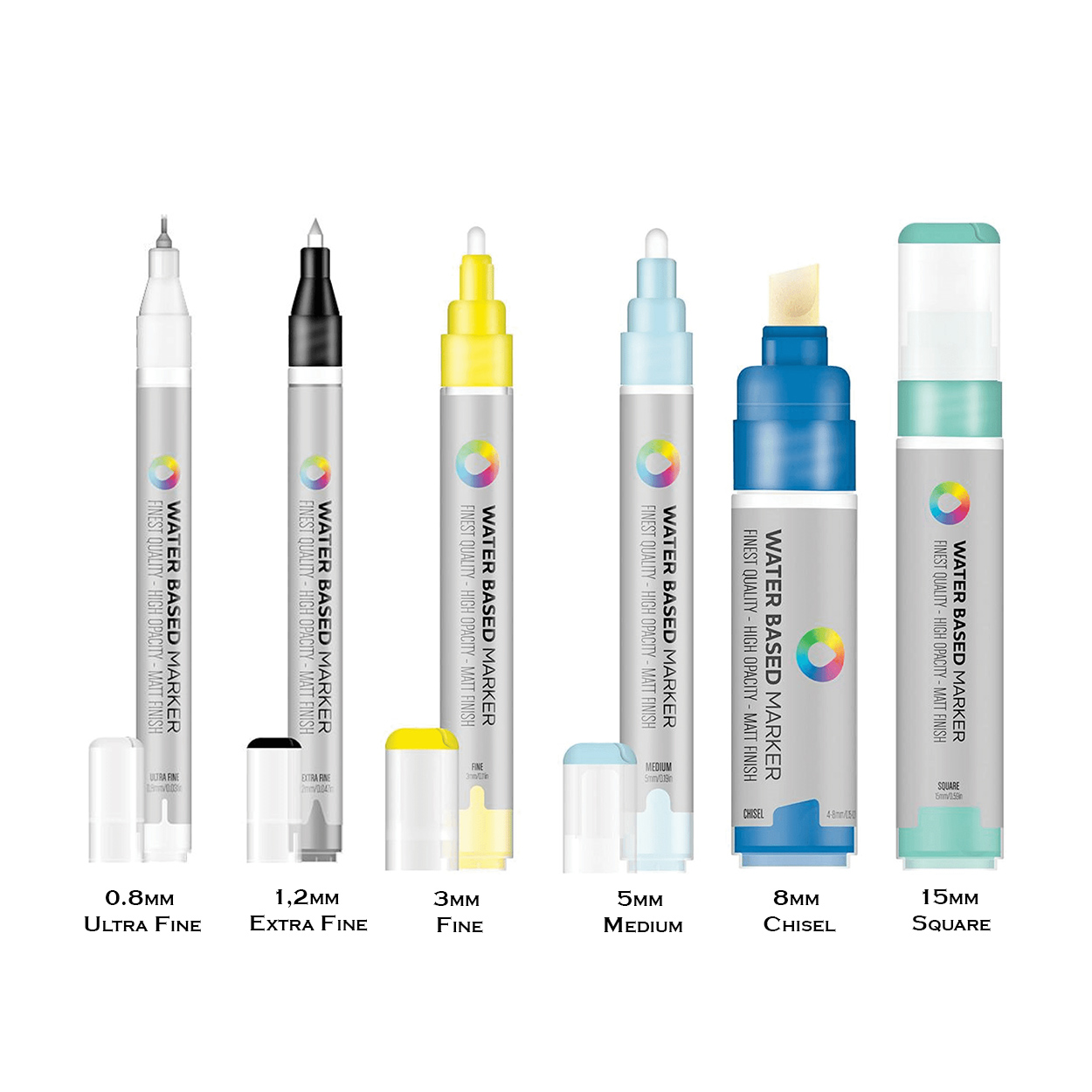 MTN Water Based Markers Fine 3 mm, (YRB) Main 3 Set