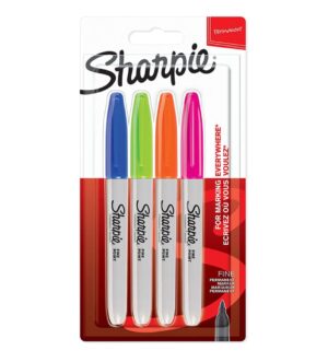 Sharpie Permanent Markers - Fine Tip x4 Colours