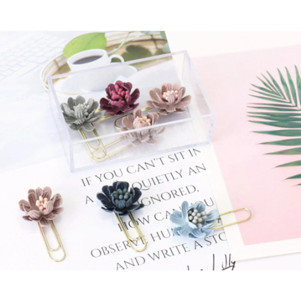 Flower Paper Clips De Papel