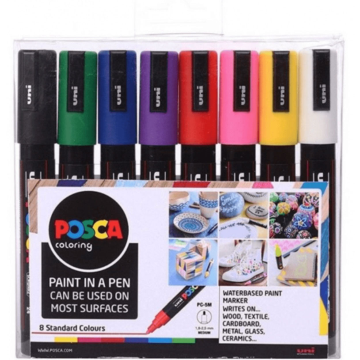Uni Posca Markers PC-1M, 12 set Standard Colours 